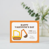 Bau-Digger-Klassenvalentine Feiertagspostkarte (Stehend Vorderseite)