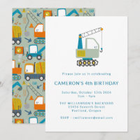 Bau-Digger-Trucks Blue 4. Geburtstags-Party