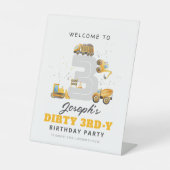 Bau Dirty 3rdy Geburtstag Begrüßungszeichen Sockelschild (Vorderseite)