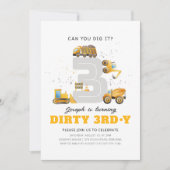 Bau Dirty 3rdy Geburtstagsparty Einladung (Vorderseite)