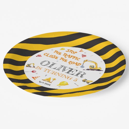 Bau Dump Truck Boy Party Teller (Schrägansicht)