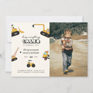 Bau Dump Truck Kindergeburtstag Party Invita Einladung