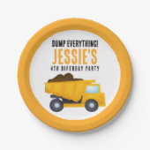 Bau Dumper Truck Birthday Pappteller (Vorderseite)
