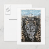 Bau einer Stahlschiff-Szene Postkarte (Vorne/Hinten)