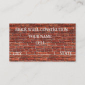 Bau einer Ziegelmauer Visitenkarte (Vorderseite)
