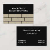Bau einer Ziegelmauer Visitenkarte (Vorne/Hinten)