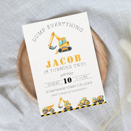 Bau eines Bruttopumpen Truck Digger Bagger Einladung