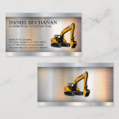 Bau eines Erdbewegungsfahrzeugs | Metallic Visitenkarte (Vorne/Hinten)