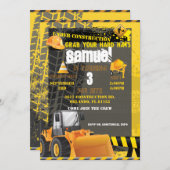 Bau eines Geburtstagsbagger Einladung (Vorne/Hinten)