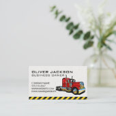 Bau eines roten Sattelkraftfahrzeugs Visitenkarte (Stehend Vorderseite)