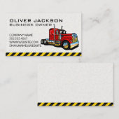 Bau eines roten Sattelkraftfahrzeugs Visitenkarte (Vorne/Hinten)