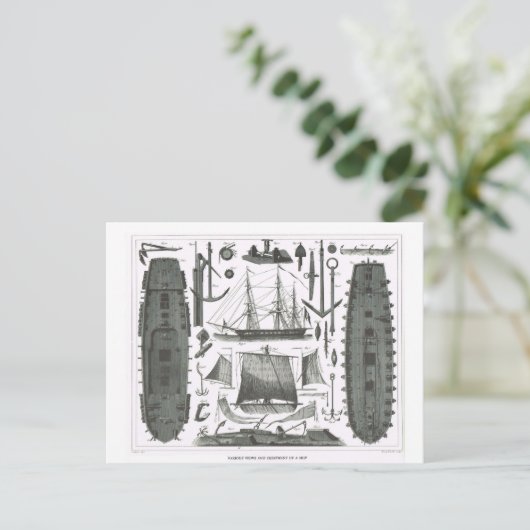 Bau eines Schiffes Postkarte (Stehend Vorderseite)