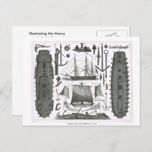 Bau eines Schiffes Postkarte (Vorne/Hinten)