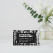 Bau eines Schwarz-Weiß-Wolkenkratzers Visitenkarte (Stehend Vorderseite)