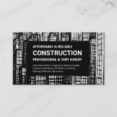 Bau eines Schwarz-Weiß-Wolkenkratzers Visitenkarte (Vorderseite)