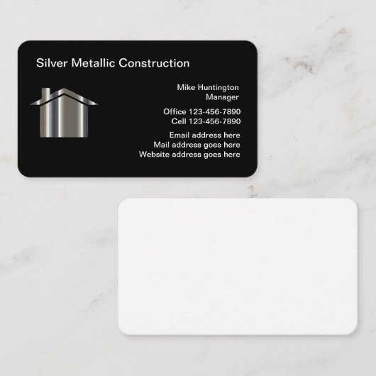 Bau eines Silbertonhauses Visitenkarte (Vorne/Hinten)