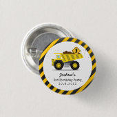 Bau eines Trucks Kinder jeden Geburtstag Button (Vorne & Hinten)