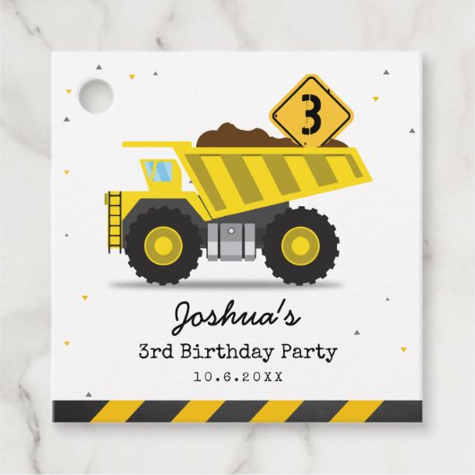 Bau eines Trucks Kinder jeden Geburtstag Geschenkanhänger (Vorderseite)
