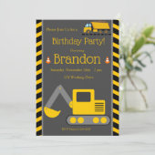 Bau - Einladung am Geburtstag, Bull Dozer (Stehend Vorderseite)