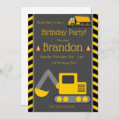 Bau - Einladung am Geburtstag, Bull Dozer (Vorne/Hinten)