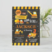 Bau - Einladungen zum Geburtstag (Stehend Vorderseite)