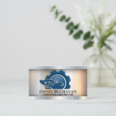 Bau-Erdbewegungs-Logo | Metall Visitenkarte (Stehend Vorderseite)