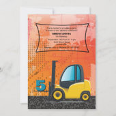 Bau-Gabelstapler-Einladung Einladung (Vorderseite)