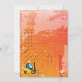 Bau-Gabelstapler-Einladung Einladung (Rückseite)