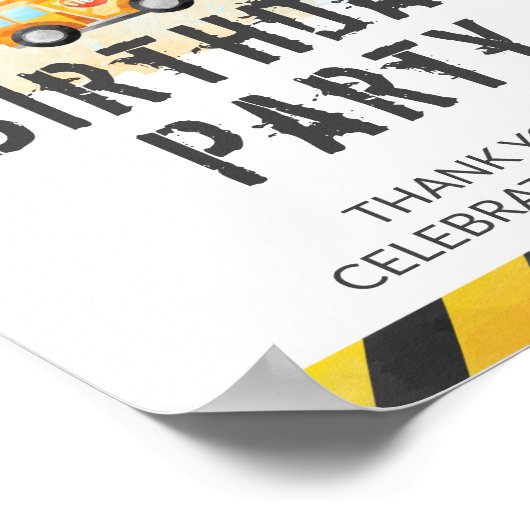 Bau Geburtstag Begrüßung 1. Geburtstag Poster (Ecke)