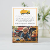 Bau Geburtstag Danke Karte - Gelber Sprung (Stehend Vorderseite)