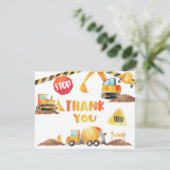 Bau Geburtstag Danke Karte - WH (Stehend Vorderseite)