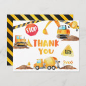 Bau Geburtstag Danke Karte - WH (Vorne/Hinten)