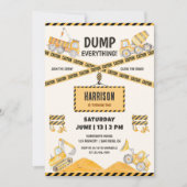 Bau Geburtstag | Dump Truck Party Einladung (Vorderseite)