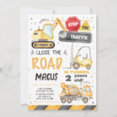 Bau Geburtstag Einladung (Vorderseite)