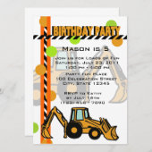 Bau Geburtstag Einladung (Vorne/Hinten)