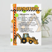 Bau Geburtstag Einladung (Stehend Vorderseite)