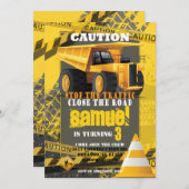 Bau Geburtstag Einladung (Vorne/Hinten)