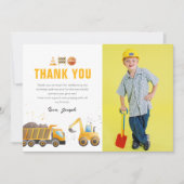 Bau Geburtstag Foto Danke Karte (Vorderseite)