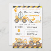 Bau Geburtstag mit Ballon Einladung (Vorderseite)