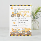 Bau Geburtstag mit Ballon Einladung (Stehend Vorderseite)