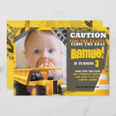 Bau Geburtstag mit Foto Einladung (Vorne/Hinten)