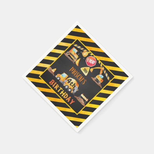 Bau Geburtstag Napkin - Blk Serviette (Ecke)