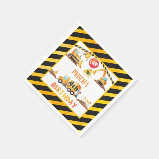 Bau Geburtstag Napkin - W Serviette (Ecke)