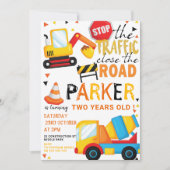 Bau Geburtstag Niedlich Einladung (Vorderseite)