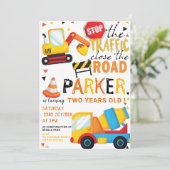 Bau Geburtstag Niedlich Einladung (Stehend Vorderseite)