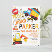 Bau Geburtstag Niedlich Einladung (Stehend Vorderseite)