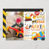 Bau Geburtstag Niedliches Foto Einladung (Vorne/Hinten)