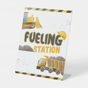Bau - Geburtstag - Tankstelle Sockelschild