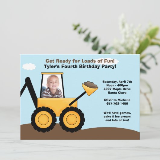 Bau-Geburtstags-Party Einladung (Stehend Vorderseite)