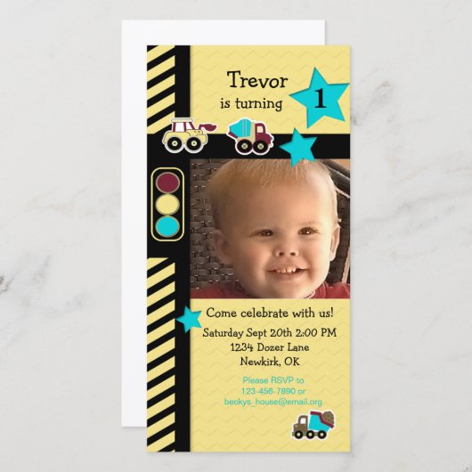 Bau Geburtstagskarte (Vorne/Hinten)